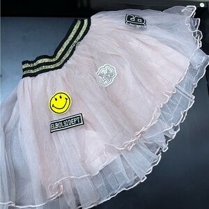 Popatu tutu skirt with with patch embroidery in light pink